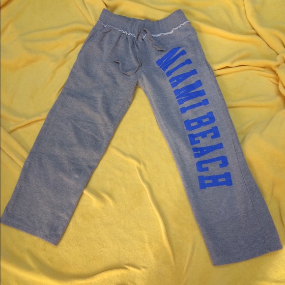Size Small Grey Miami Beach Sweat Pants - Picture 1 of 7